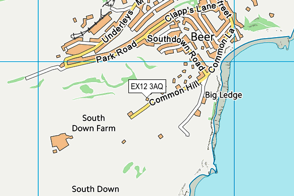 EX12 3AQ map - OS VectorMap District (Ordnance Survey)