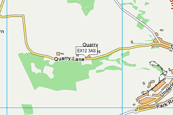 EX12 3AS map - OS VectorMap District (Ordnance Survey)