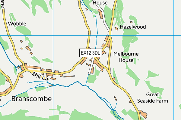 EX12 3DL map - OS VectorMap District (Ordnance Survey)