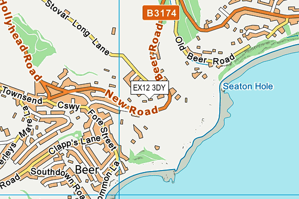 EX12 3DY map - OS VectorMap District (Ordnance Survey)