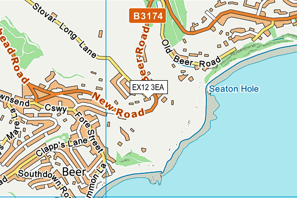EX12 3EA map - OS VectorMap District (Ordnance Survey)