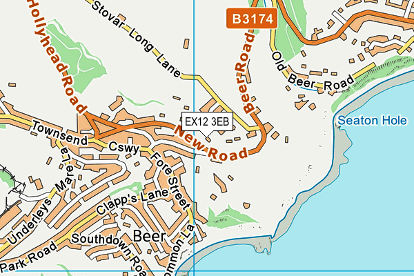 EX12 3EB map - OS VectorMap District (Ordnance Survey)