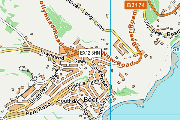 EX12 3HN map - OS VectorMap District (Ordnance Survey)