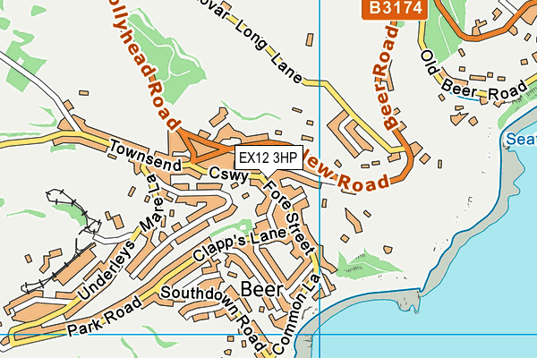 EX12 3HP map - OS VectorMap District (Ordnance Survey)