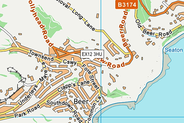 EX12 3HU map - OS VectorMap District (Ordnance Survey)