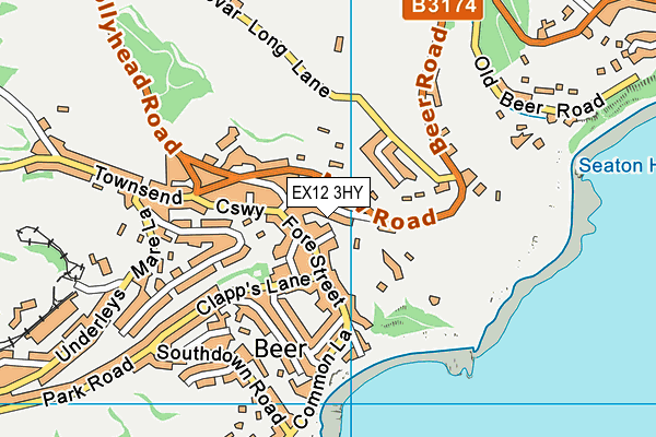 EX12 3HY map - OS VectorMap District (Ordnance Survey)