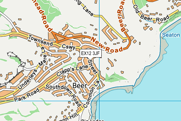 EX12 3JF map - OS VectorMap District (Ordnance Survey)