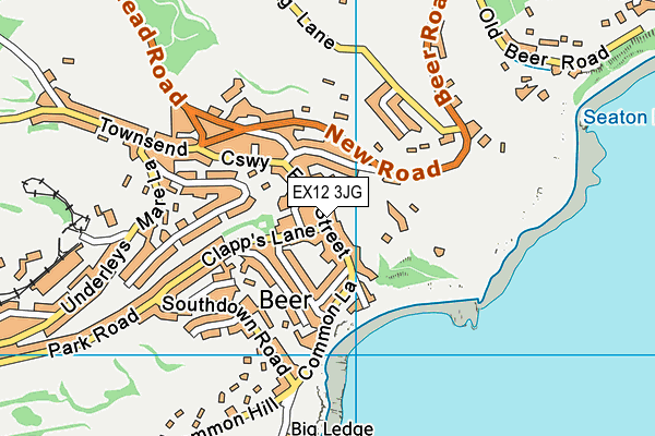 EX12 3JG map - OS VectorMap District (Ordnance Survey)