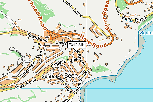 EX12 3JH map - OS VectorMap District (Ordnance Survey)