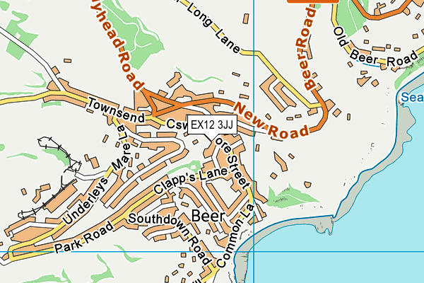 EX12 3JJ map - OS VectorMap District (Ordnance Survey)