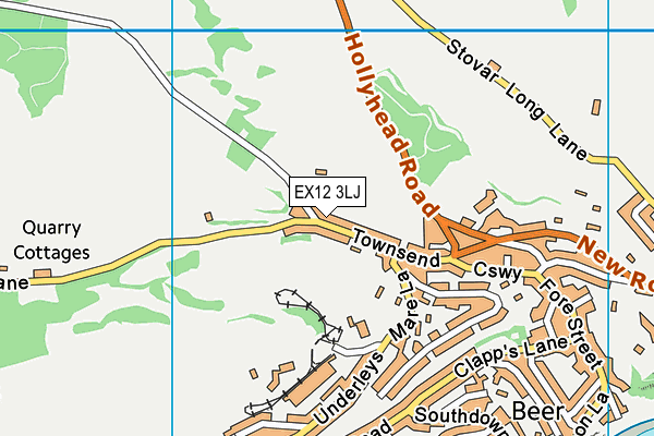 EX12 3LJ map - OS VectorMap District (Ordnance Survey)