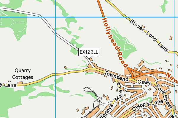 EX12 3LL map - OS VectorMap District (Ordnance Survey)