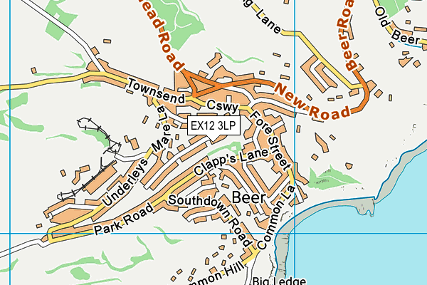 EX12 3LP map - OS VectorMap District (Ordnance Survey)