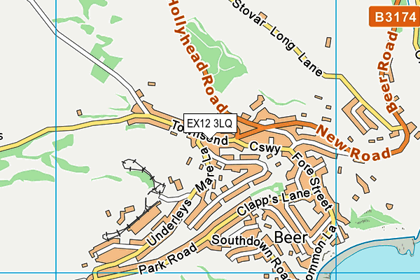EX12 3LQ map - OS VectorMap District (Ordnance Survey)