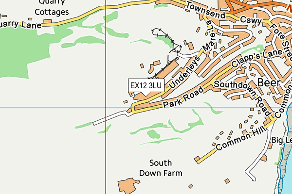 EX12 3LU map - OS VectorMap District (Ordnance Survey)