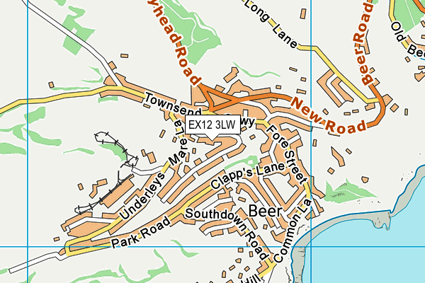 EX12 3LW map - OS VectorMap District (Ordnance Survey)