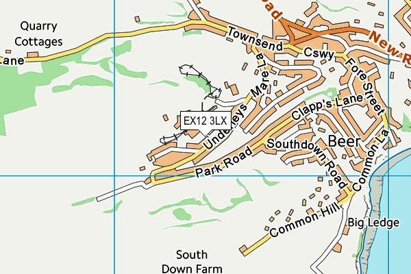 EX12 3LX map - OS VectorMap District (Ordnance Survey)