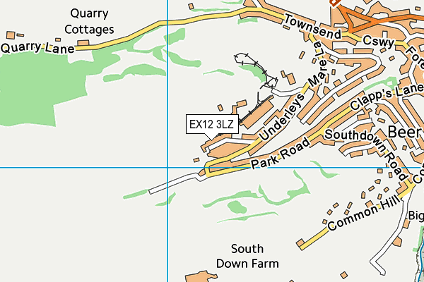 EX12 3LZ map - OS VectorMap District (Ordnance Survey)