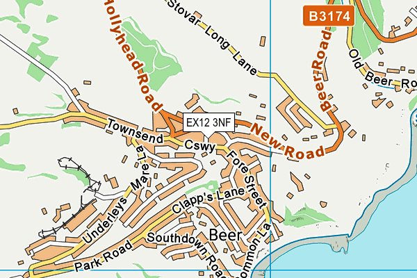 EX12 3NF map - OS VectorMap District (Ordnance Survey)