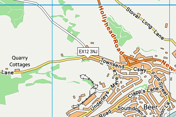 EX12 3NJ map - OS VectorMap District (Ordnance Survey)
