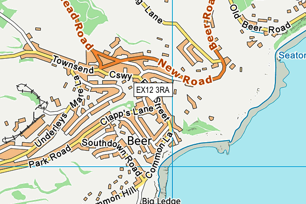 EX12 3RA map - OS VectorMap District (Ordnance Survey)