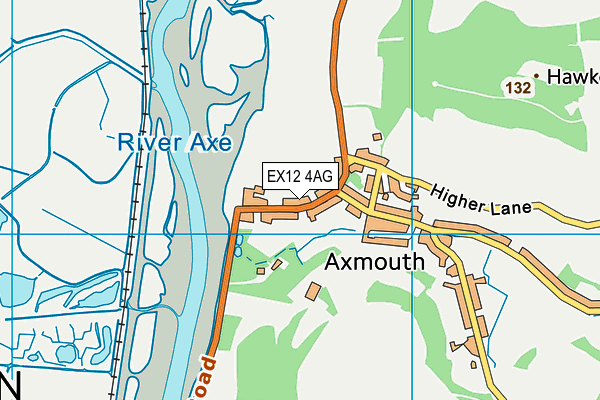 EX12 4AG map - OS VectorMap District (Ordnance Survey)