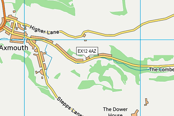 EX12 4AZ map - OS VectorMap District (Ordnance Survey)