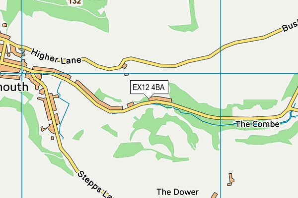 EX12 4BA map - OS VectorMap District (Ordnance Survey)