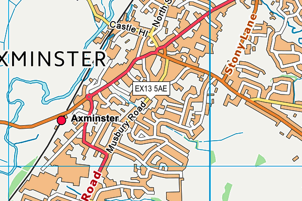 EX13 5AE map - OS VectorMap District (Ordnance Survey)