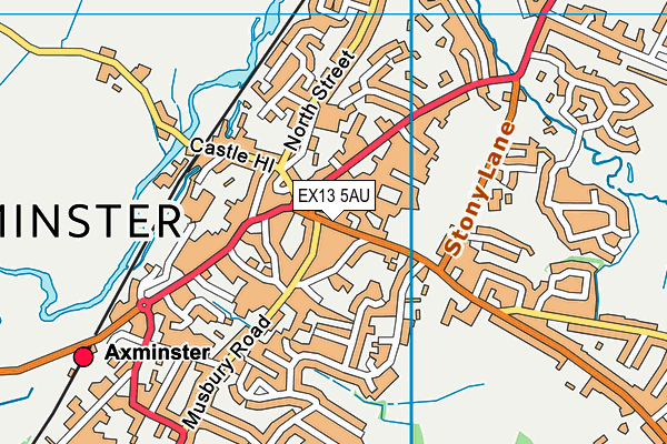 EX13 5AU map - OS VectorMap District (Ordnance Survey)
