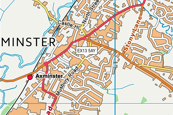 EX13 5AY map - OS VectorMap District (Ordnance Survey)