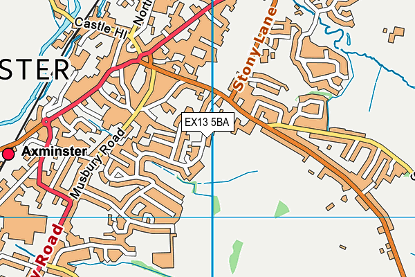 EX13 5BA map - OS VectorMap District (Ordnance Survey)