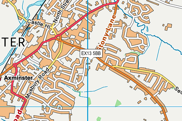 EX13 5BB map - OS VectorMap District (Ordnance Survey)