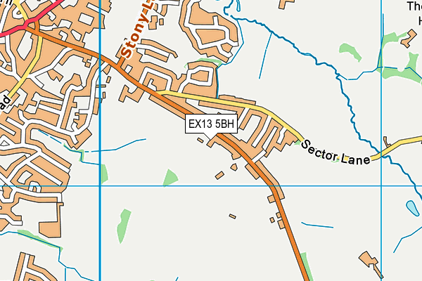EX13 5BH map - OS VectorMap District (Ordnance Survey)