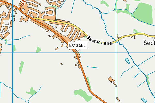EX13 5BL map - OS VectorMap District (Ordnance Survey)