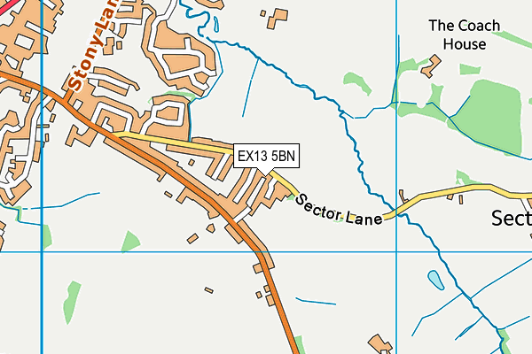 EX13 5BN map - OS VectorMap District (Ordnance Survey)