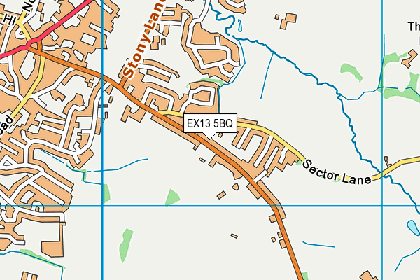 EX13 5BQ map - OS VectorMap District (Ordnance Survey)