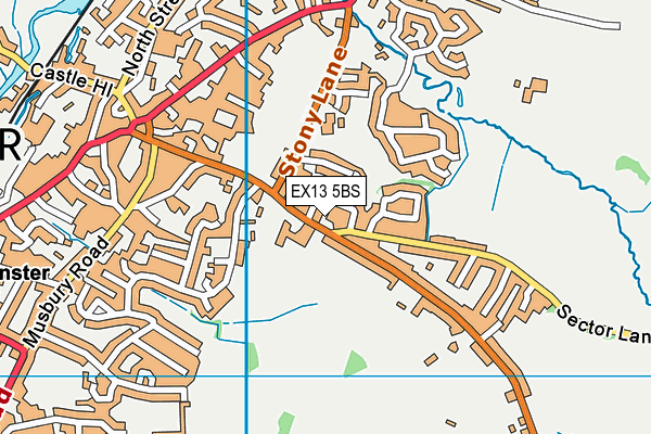 EX13 5BS map - OS VectorMap District (Ordnance Survey)