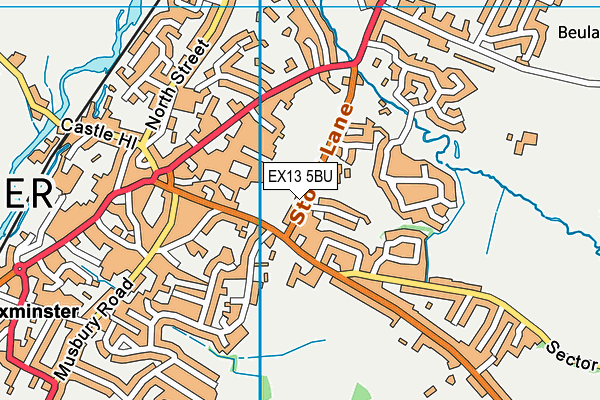 Axminster Community Primary Academy map (EX13 5BU) - OS VectorMap District (Ordnance Survey)