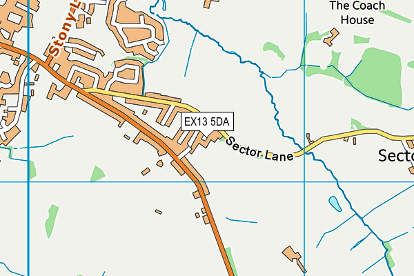 EX13 5DA map - OS VectorMap District (Ordnance Survey)