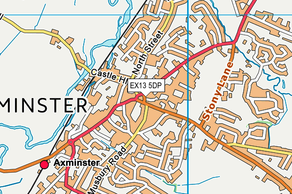 EX13 5DP map - OS VectorMap District (Ordnance Survey)