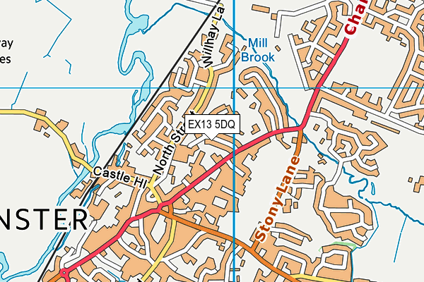 EX13 5DQ map - OS VectorMap District (Ordnance Survey)