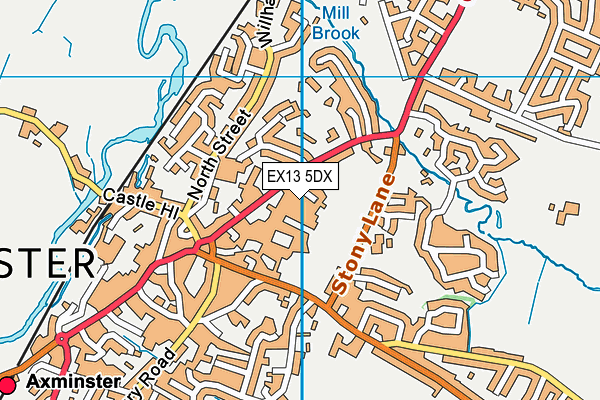 EX13 5DX map - OS VectorMap District (Ordnance Survey)