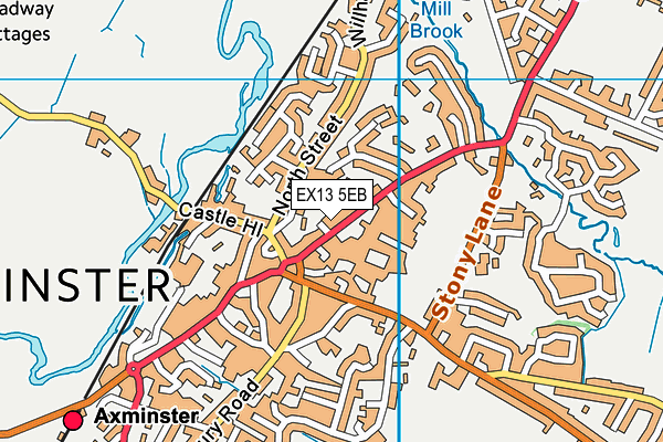 EX13 5EB map - OS VectorMap District (Ordnance Survey)