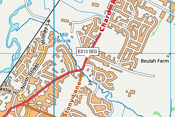 EX13 5EG map - OS VectorMap District (Ordnance Survey)