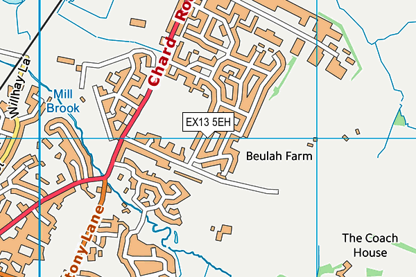 EX13 5EH map - OS VectorMap District (Ordnance Survey)