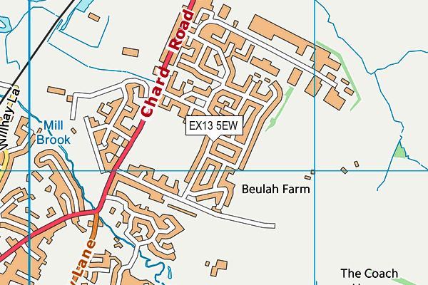 EX13 5EW map - OS VectorMap District (Ordnance Survey)