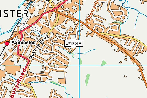 EX13 5FA map - OS VectorMap District (Ordnance Survey)