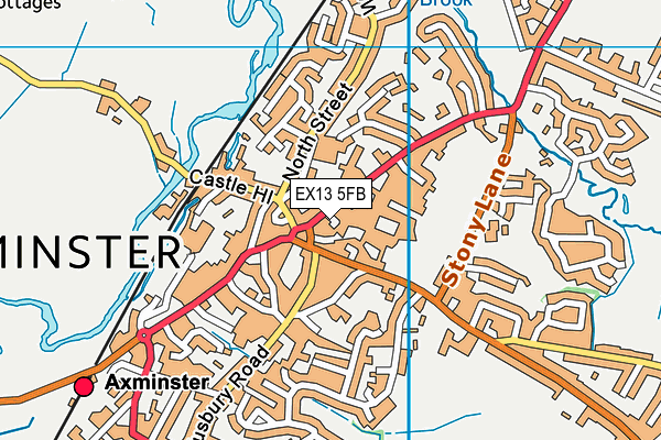 EX13 5FB map - OS VectorMap District (Ordnance Survey)