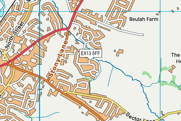 EX13 5FF map - OS VectorMap District (Ordnance Survey)